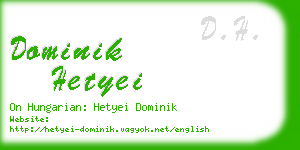 dominik hetyei business card
